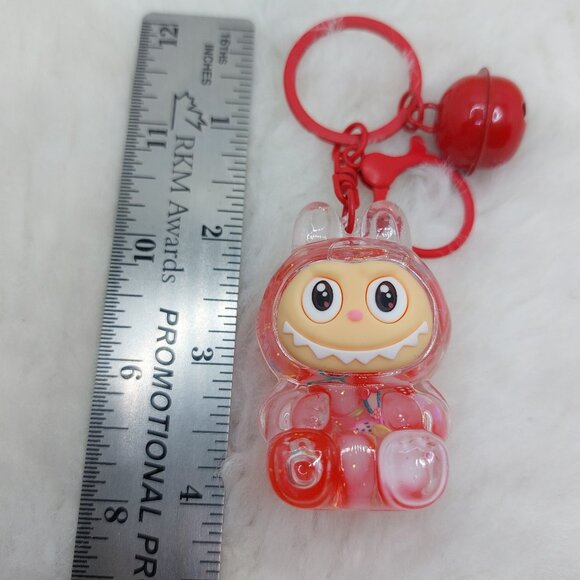 2/$19 Labubu Flowing Sand Exquisite red keychain with bell - Picture 3 of 8